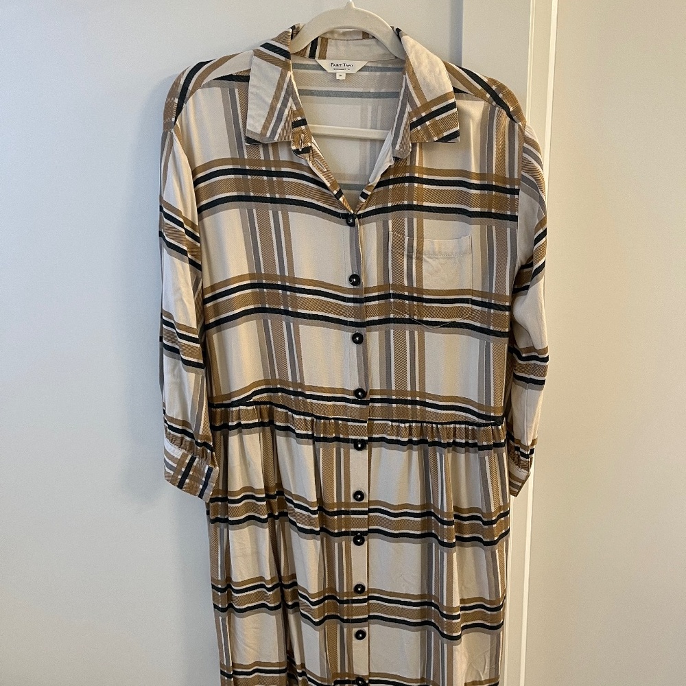 Part two plaid shirt dress